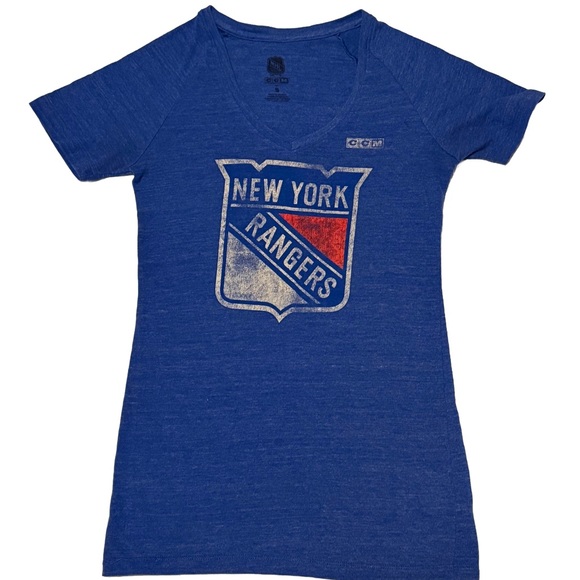 NHL Tops - New York Rangers Girls Blue Logo Tee
